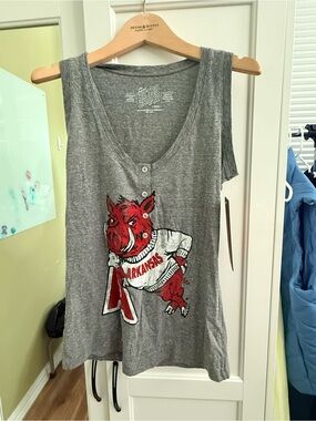 Arkansas Razorbacks Gray Graphic Tank Top